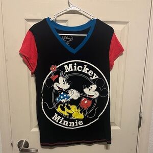 Disney Mickey & Minnie Kids Tee - Black, Red, Blue, Yellow